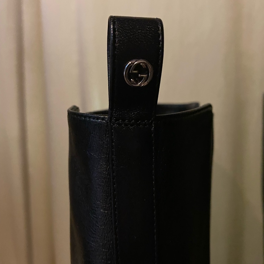 Gucci tall leather boots with mirror heel - Picture 11 of 14